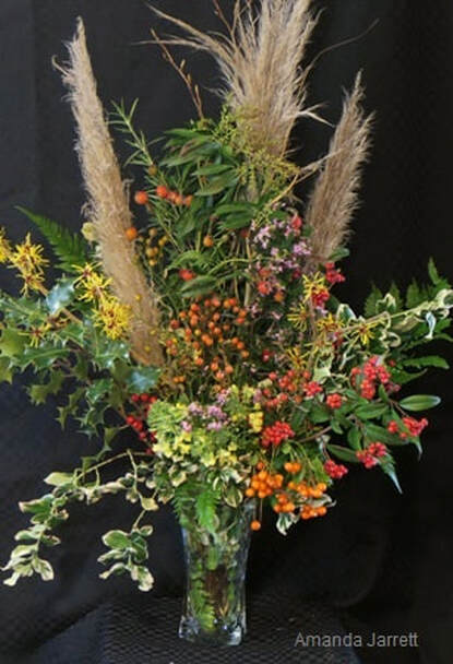 January floral arrangement 2020,cut flowers,flower arranging,The Garden Website,Amanda Jarrett,Amanda's Garden Consulting