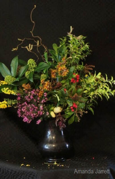 February floral arrangement 2018,cut flowers,flower arranging,The Garden Website,Amanda Jarrett,Amanda's Garden Consulting