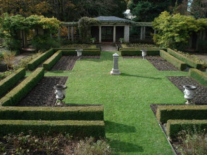 formal Italian garden at Hatley Castle