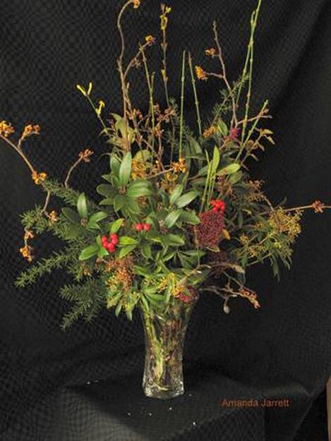 January floral arrangement 2018,cut flowers,flower arranging,The Garden Website,Amanda Jarrett,Amanda's Garden Consulting