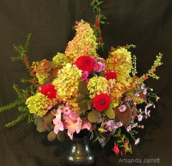 October floral arrangement 2018,cut flowers,flower arranging,The Garden Website,Amanda Jarrett,Amanda's Garden Consulting