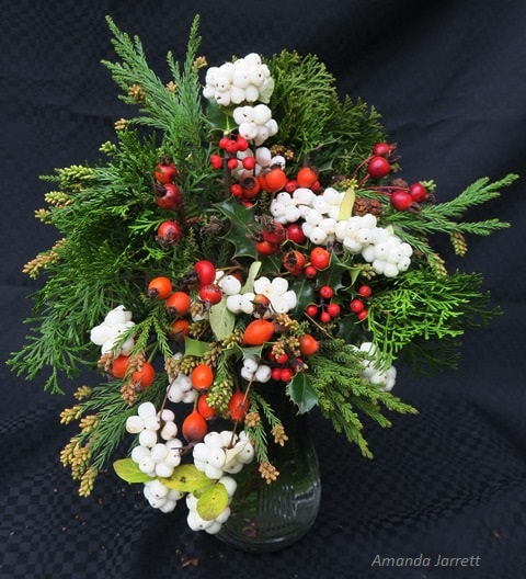December cut flower arrangement